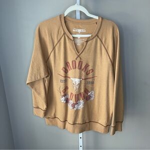 Brooks & Dunn Graphic Sweatshirt Western Country Pullover Tan Size XL